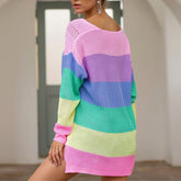 Pastel Rainbow Stripe Knit Sweater Sweater PRIDE MODE